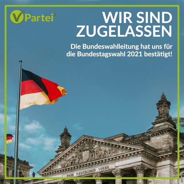 V-Partei³ für die Bundestagswahl 2021 zugelassen