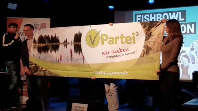 Demokratie-Flashmob der V-Partei³ beim Stadtjugendring