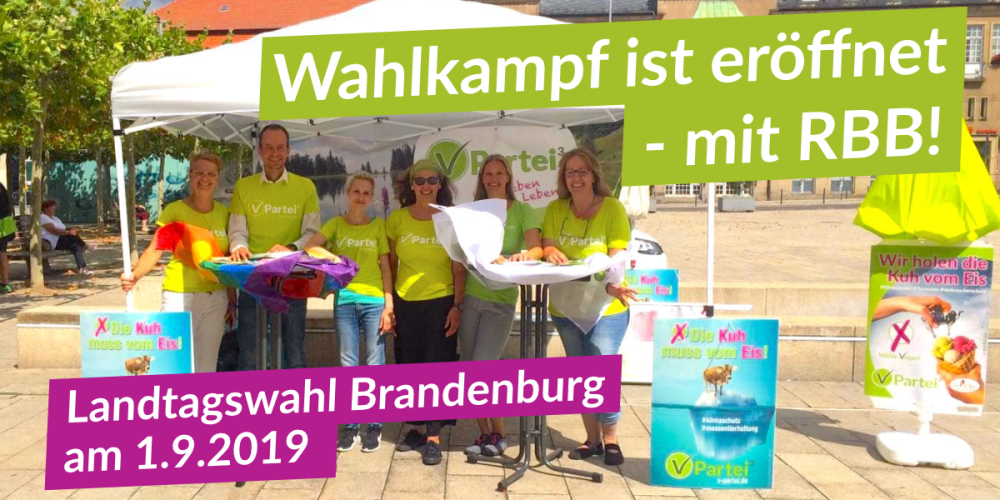 V-Partei³ eröffnet heiße Phase des Landtagswahlkampf in Eberswalde
